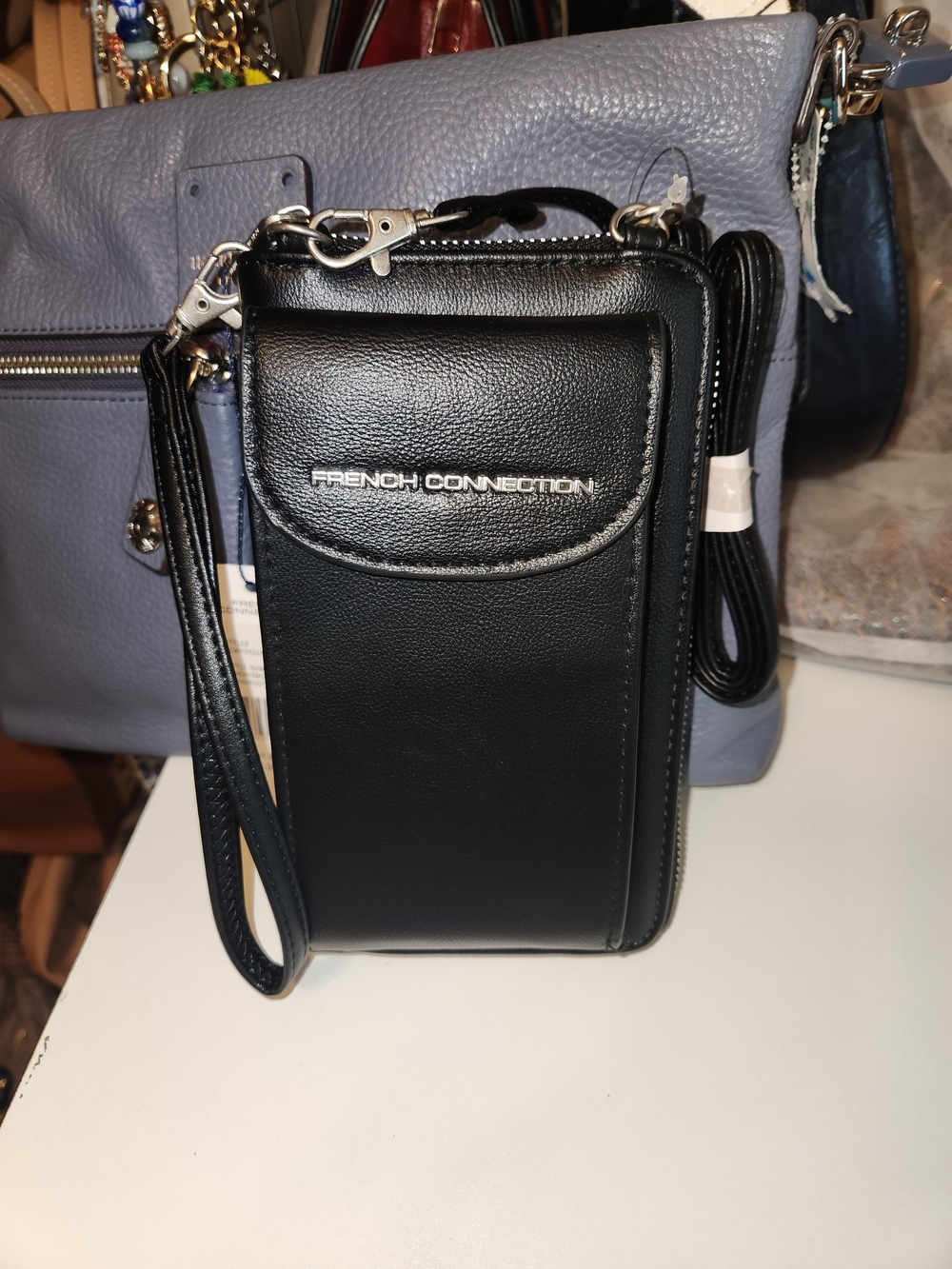 French Connection Black Crossbody Phone Bag